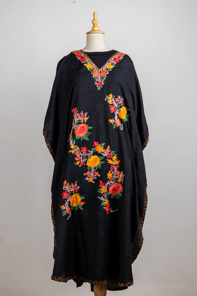 Midnight Petals Aari Embroidered Summer Kaftan