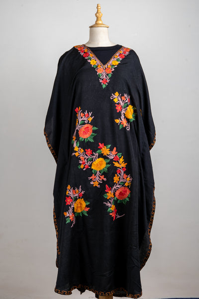 Midnight Petals Aari Embroidered Summer Kaftan
