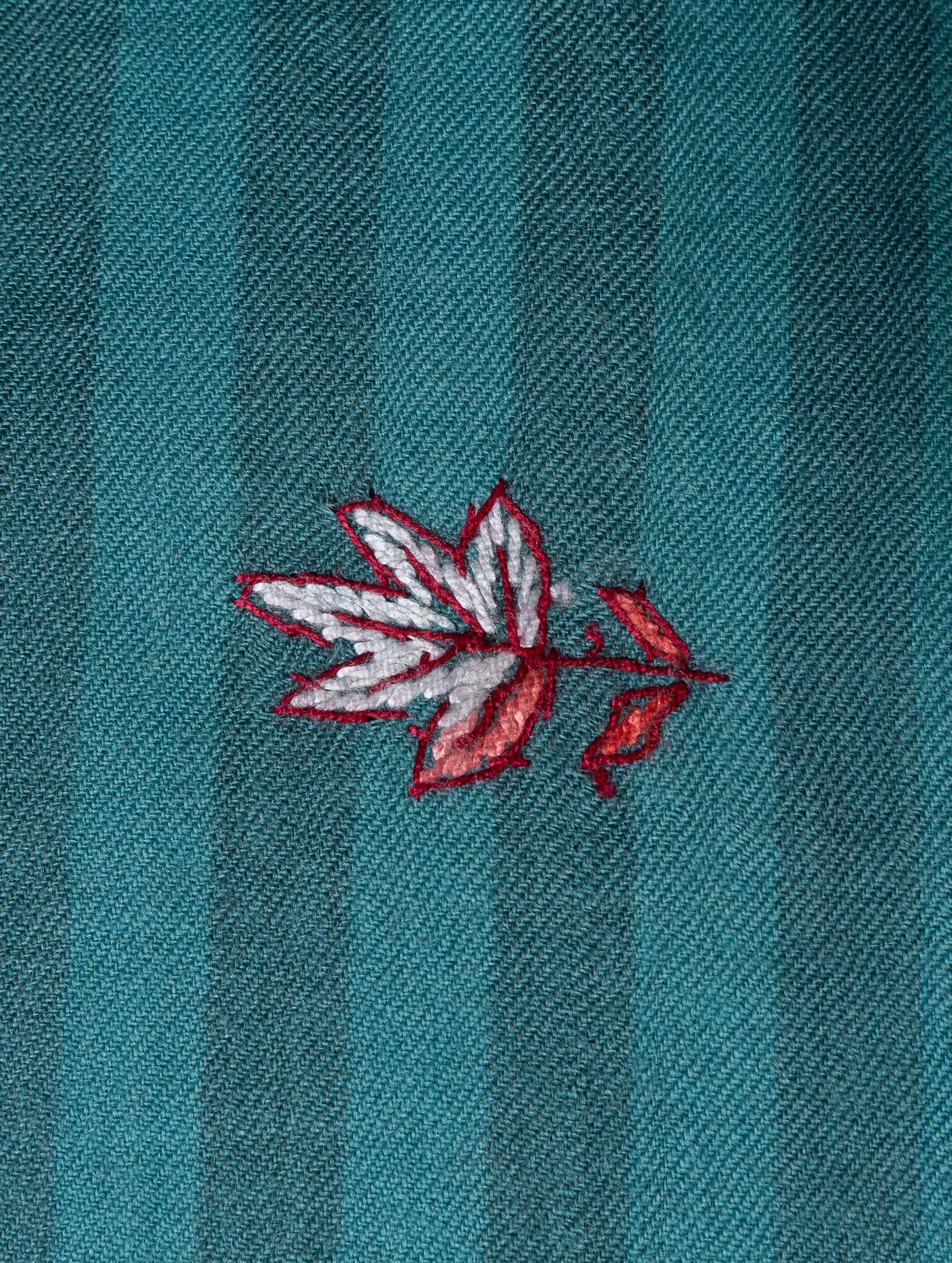 Teal Blossom Trails – Sozni Hand Embroidered Merino Wool Shawl