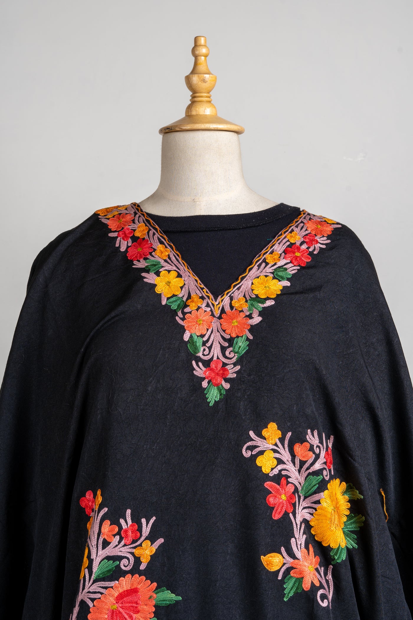 Midnight Petals Aari Embroidered Summer Kaftan
