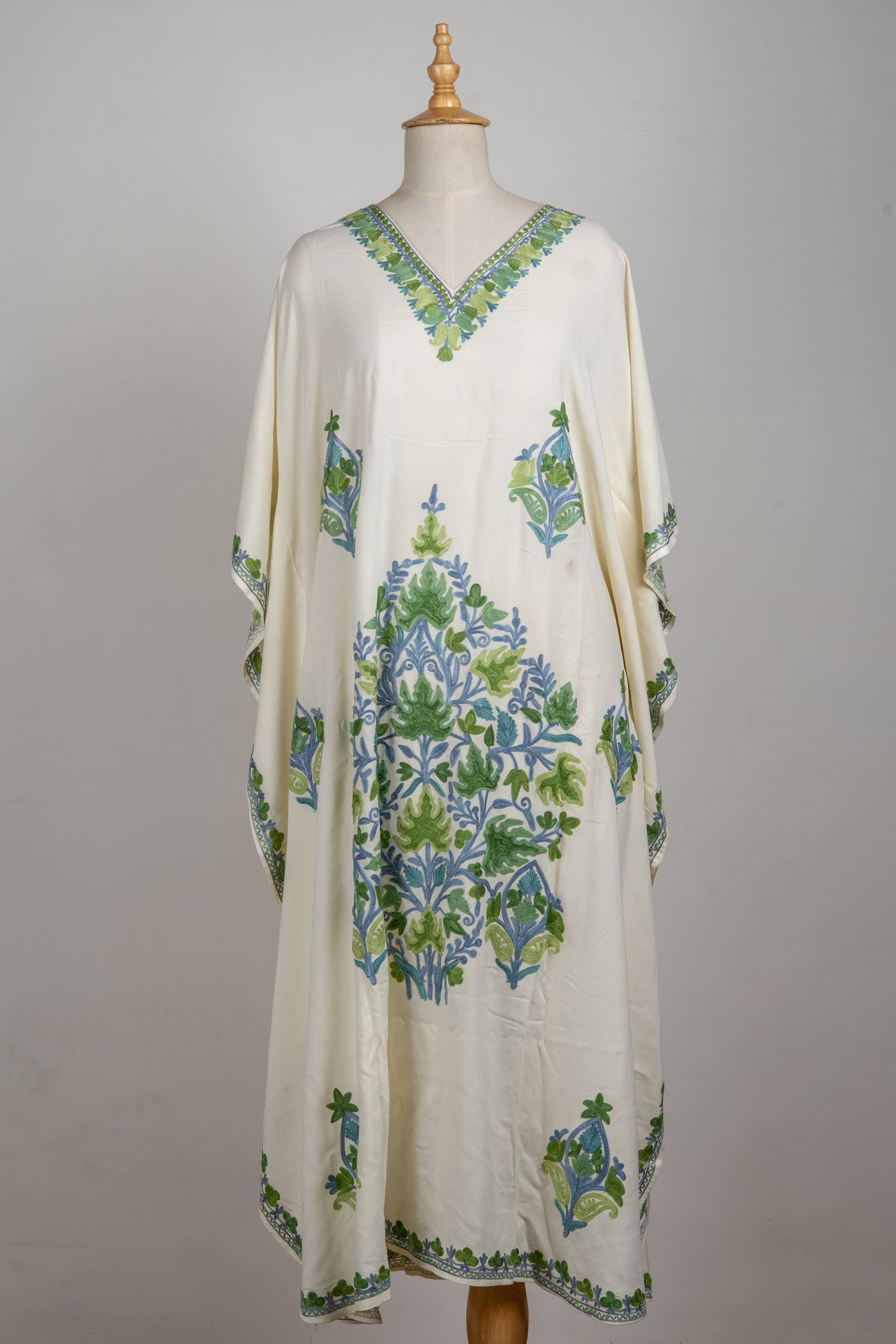 Ivory Breeze Aari Embroidered Kaftan for Summer Days