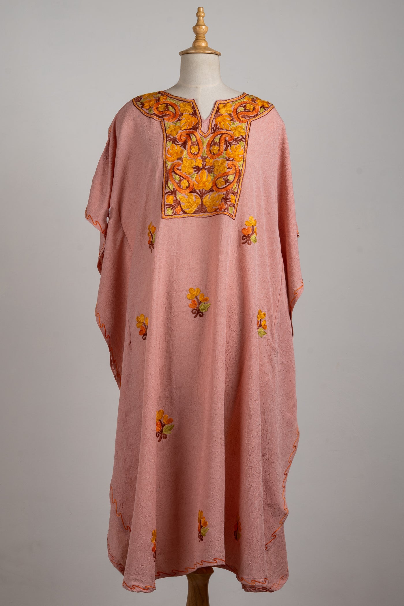 Blush Charm Aari Embroidered Kaftans with Yoke Design
