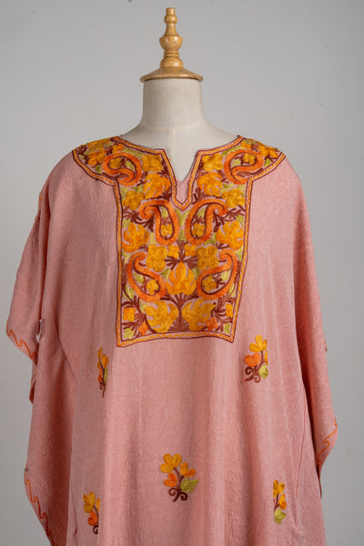 Blush Charm Aari Embroidered Kaftans with Yoke Design
