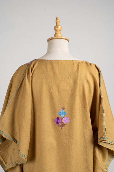 Earthy Bloom Aari Embroidered Kaftans with Pastel Accents