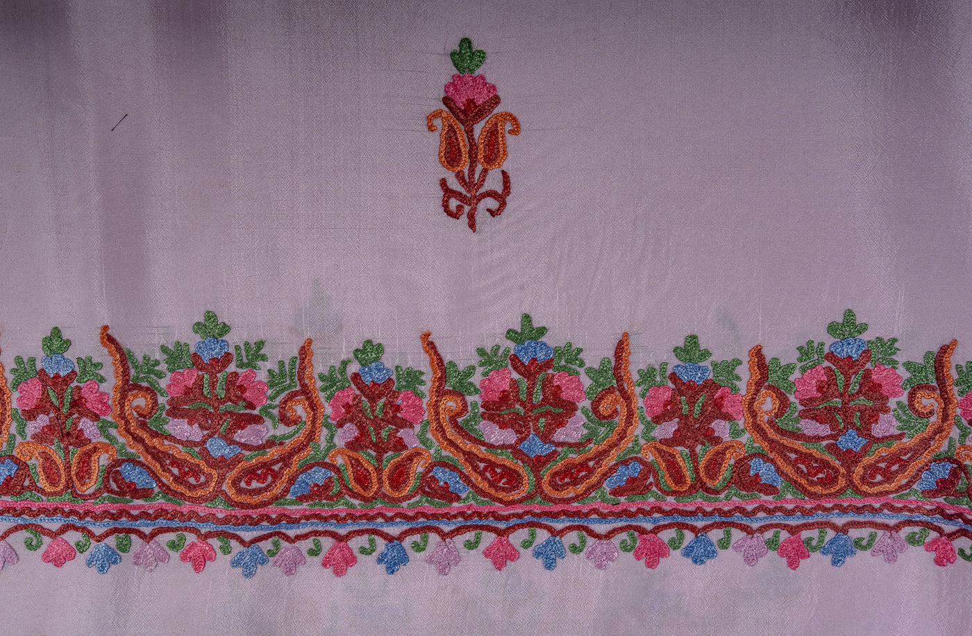 Pure silk hand Aari Embroidered saree