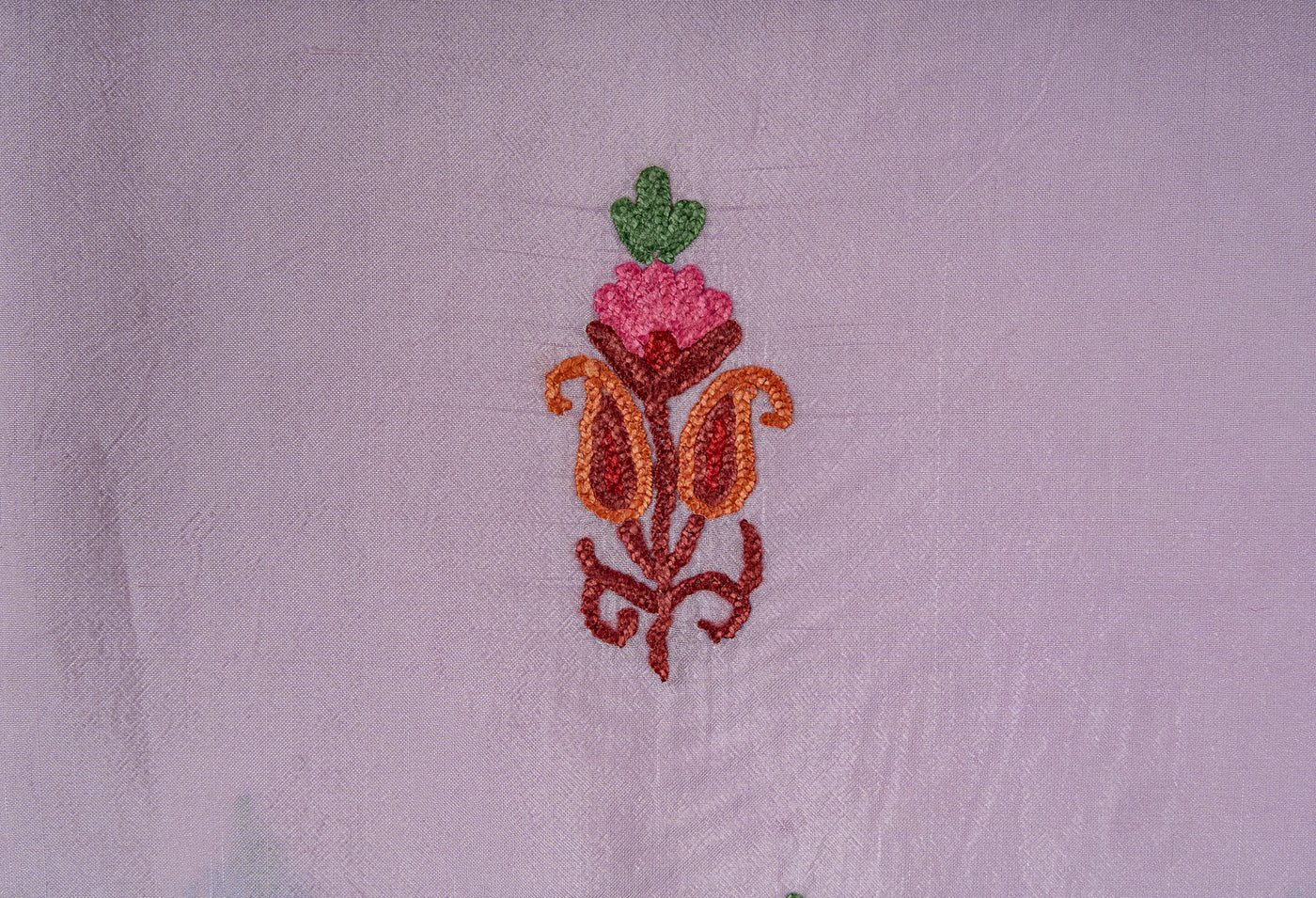 Pure silk hand Aari Embroidered saree