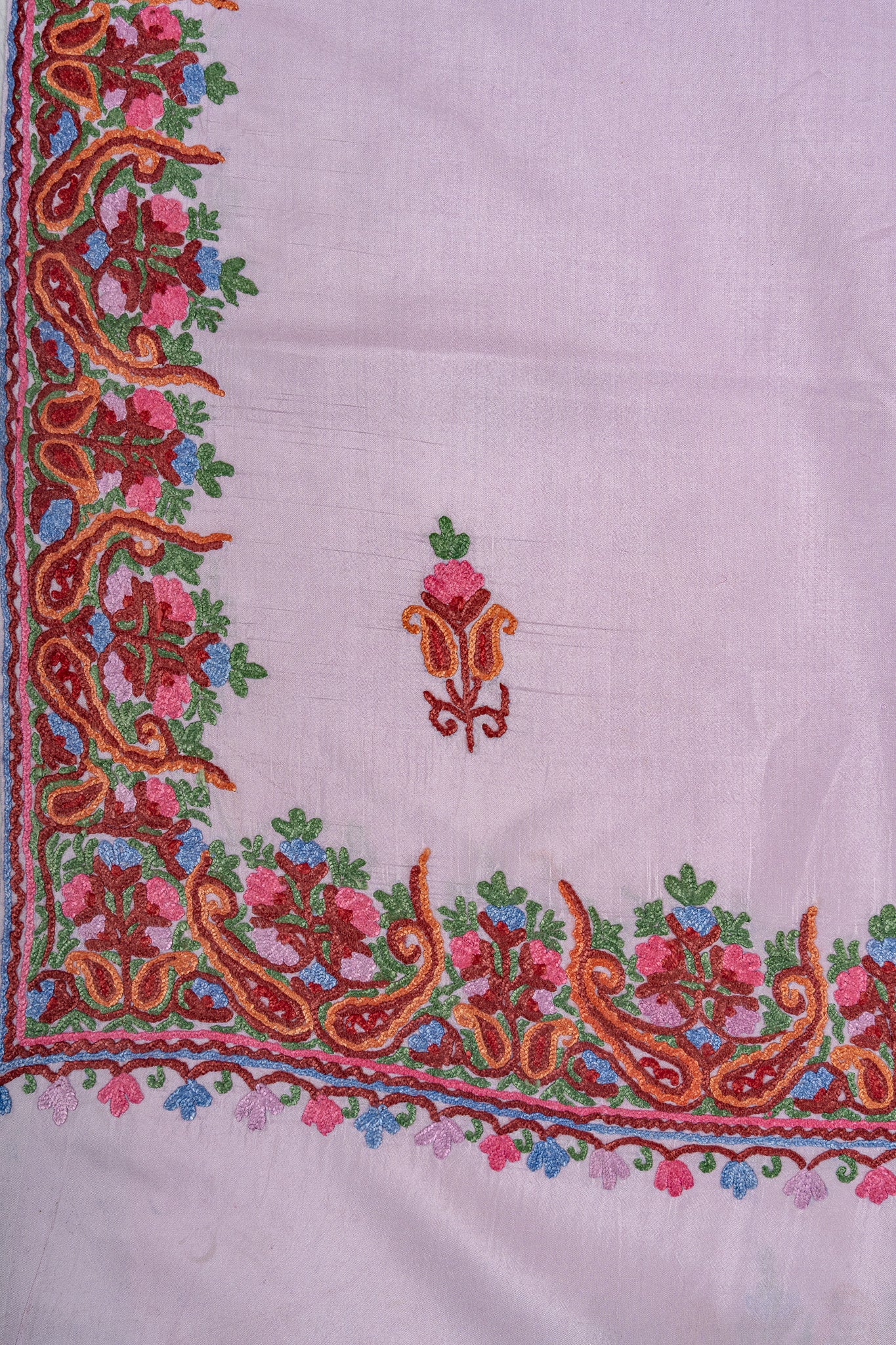 Pure silk hand Aari Embroidered saree