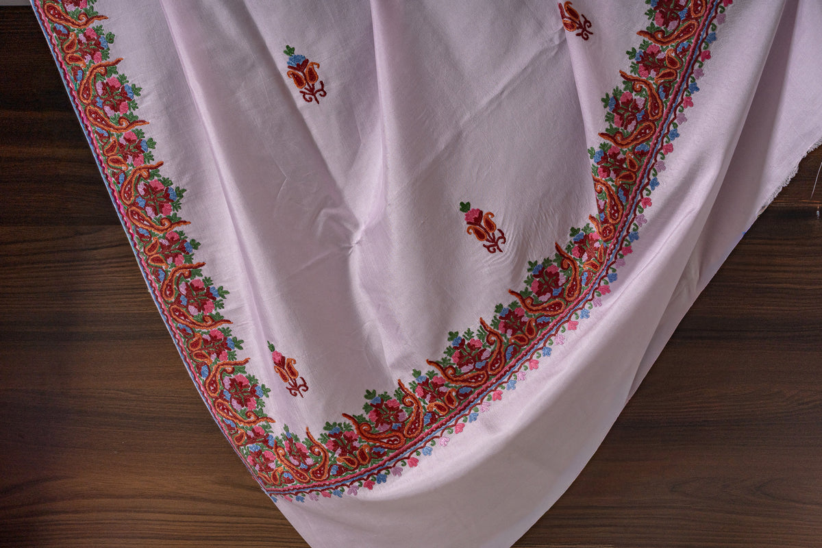 Pure silk hand Aari Embroidered saree
