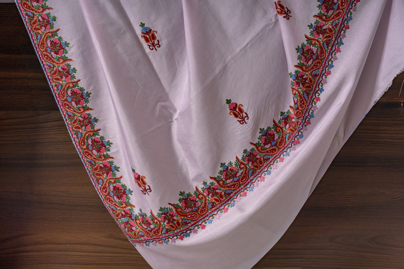 Pure silk hand Aari Embroidered saree