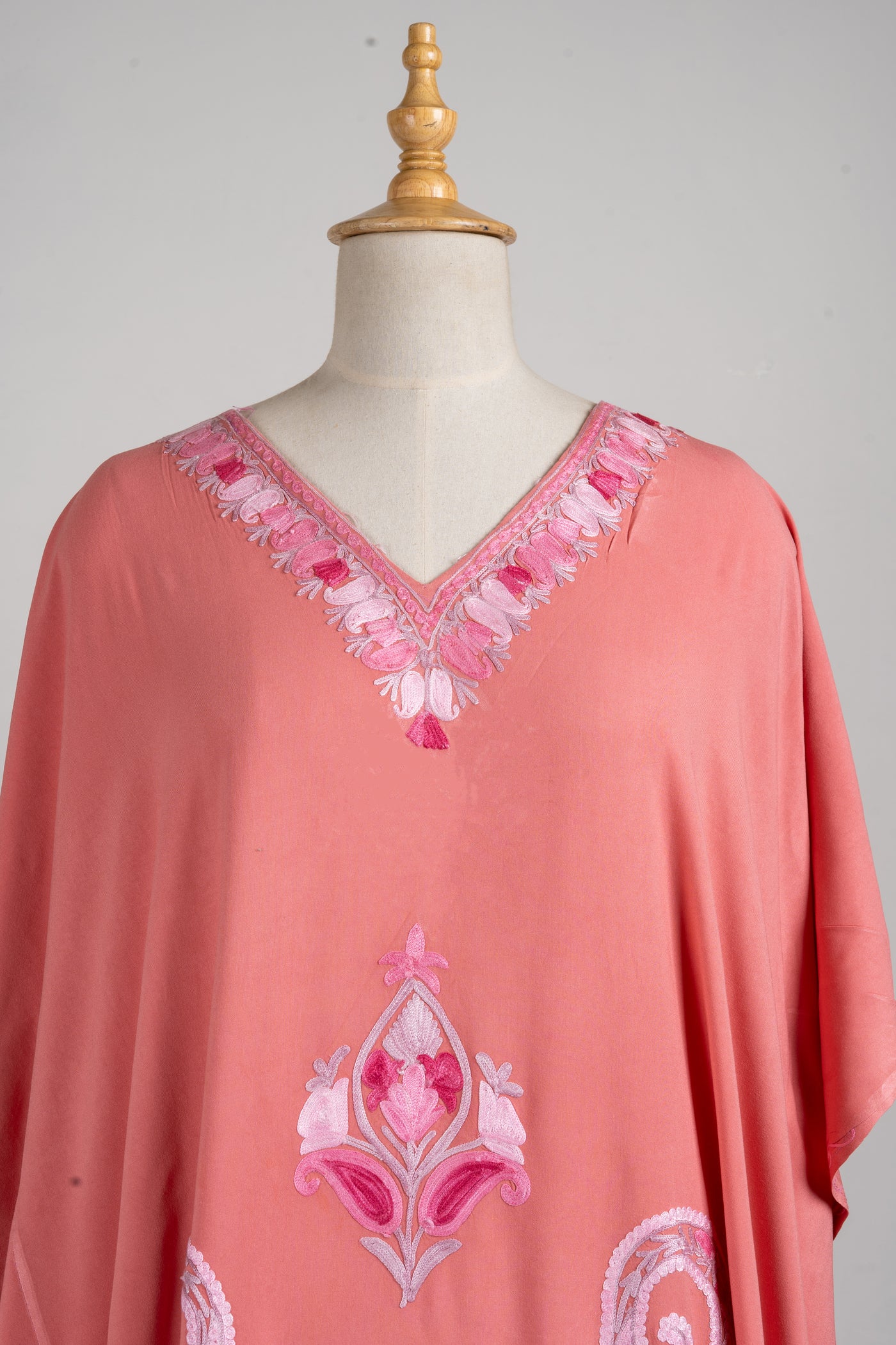 Rose Elegance Aari Embroidered Kaftans in Pink