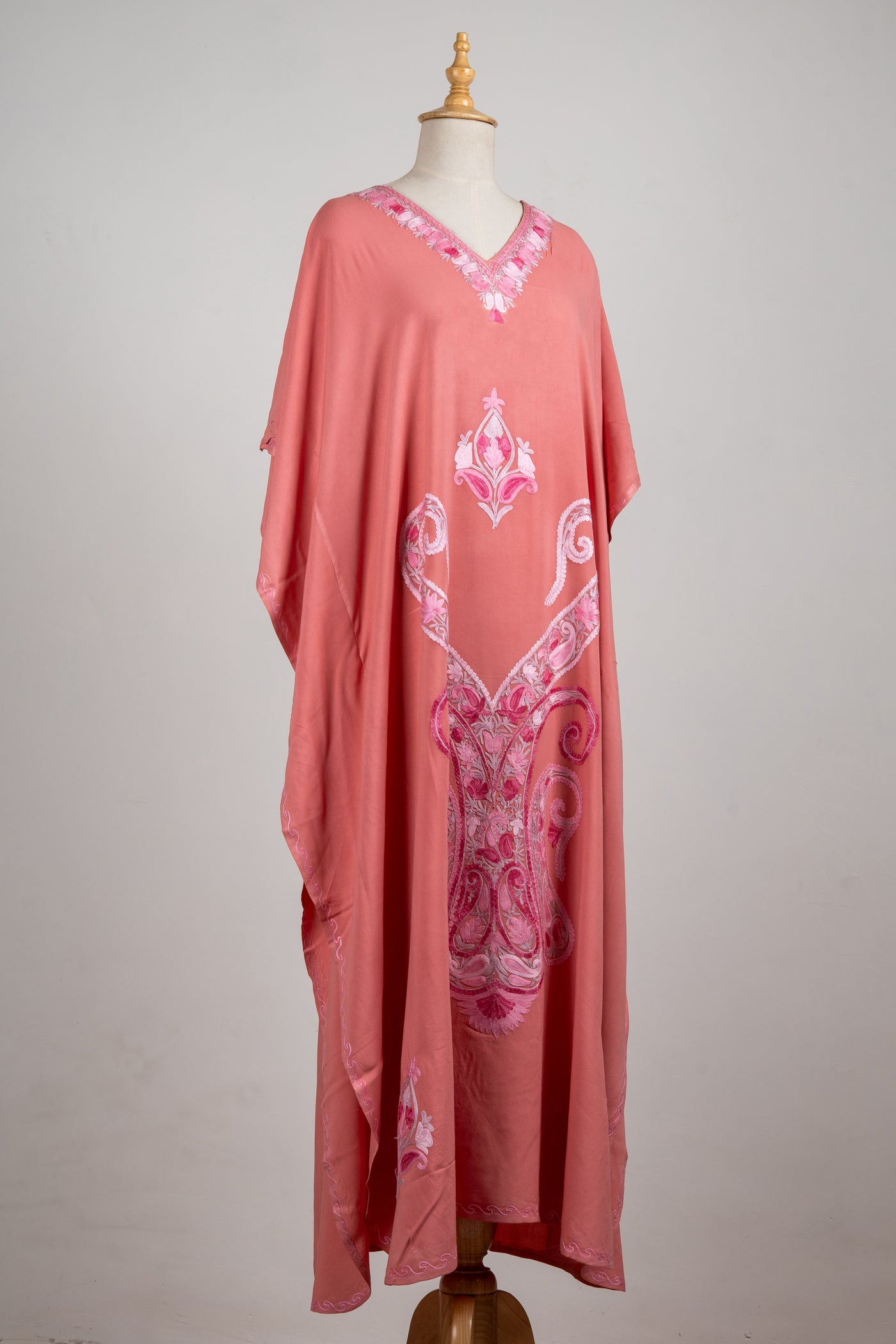 Rose Elegance Aari Embroidered Kaftans in Pink