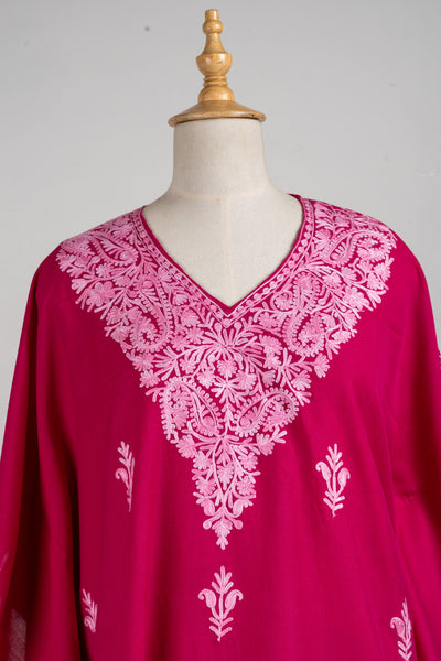 Ruby Bloom Aari Embroidered Kaftans with Classic Motifs
