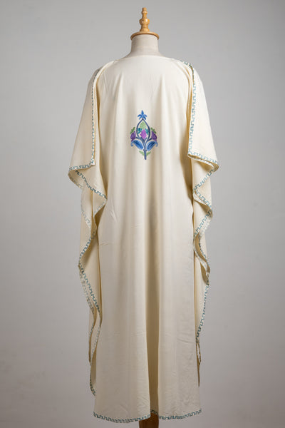 Royal Garden Aari Embroidered Kaftans in Ivory
