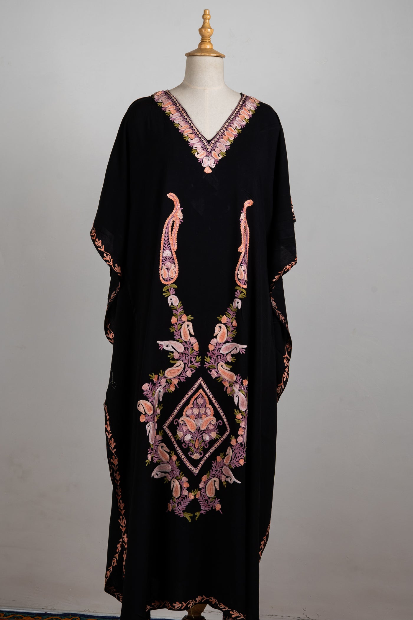 Noir Blush Aari Embroidered Kaftans in Black