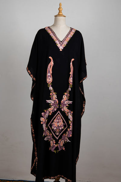 Noir Blush Aari Embroidered Kaftans in Black