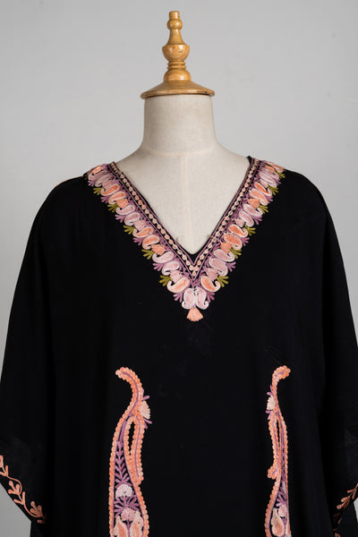 Noir Blush Aari Embroidered Kaftans in Black