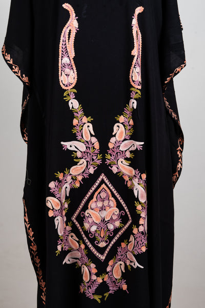 Noir Blush Aari Embroidered Kaftans in Black