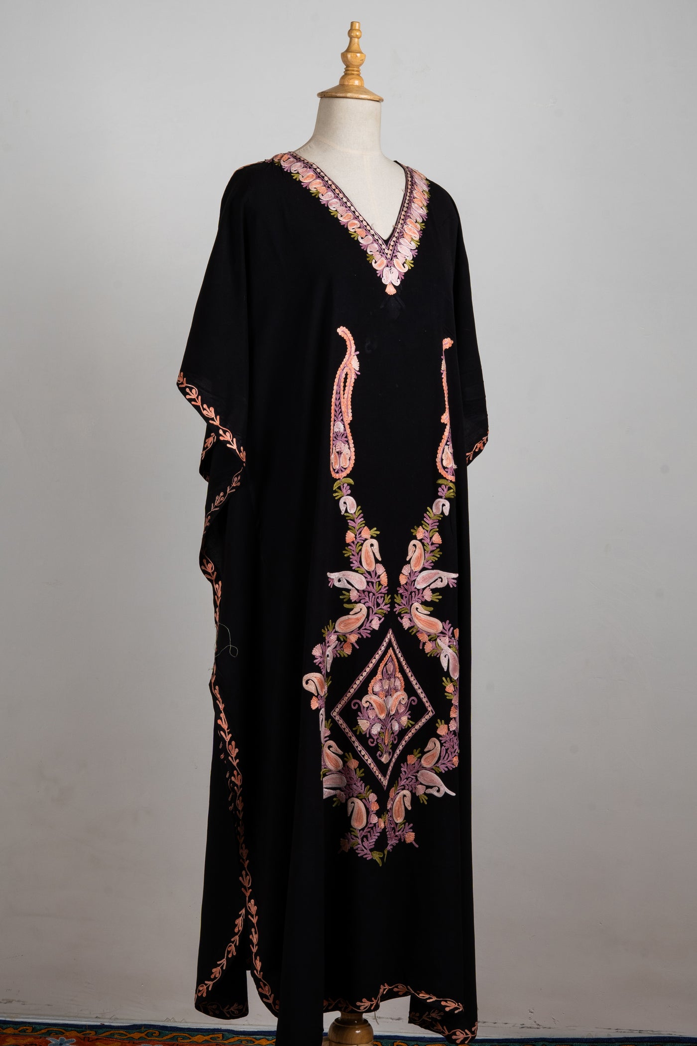 Noir Blush Aari Embroidered Kaftans in Black