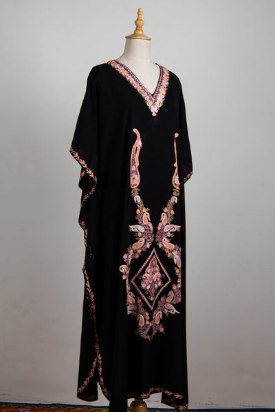 Noir Blush Aari Embroidered Kaftans in Black