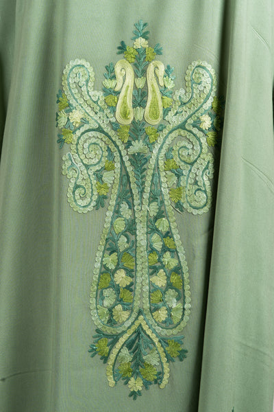 Olive Crest Aari Embroidered Kaftans with Botanical Accents