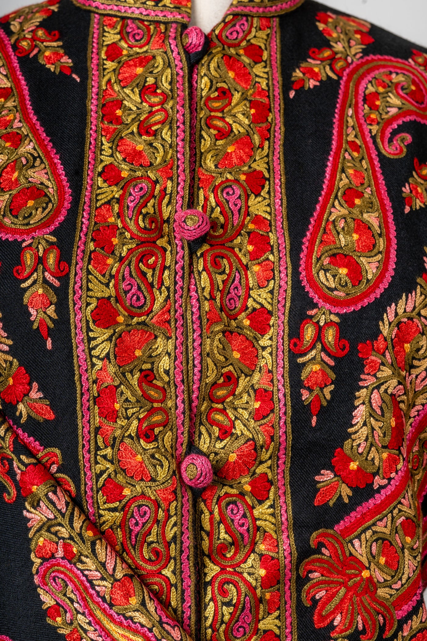 Royal Paisley Aari Hand-Embroidered Long Jacket