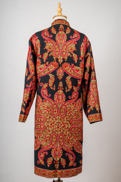 Royal Paisley Aari Hand-Embroidered Long Jacket