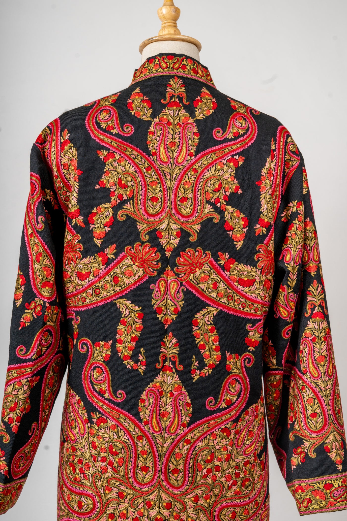 Royal Paisley Aari Hand-Embroidered Long Jacket