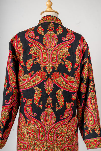 Royal Paisley Aari Hand-Embroidered Long Jacket