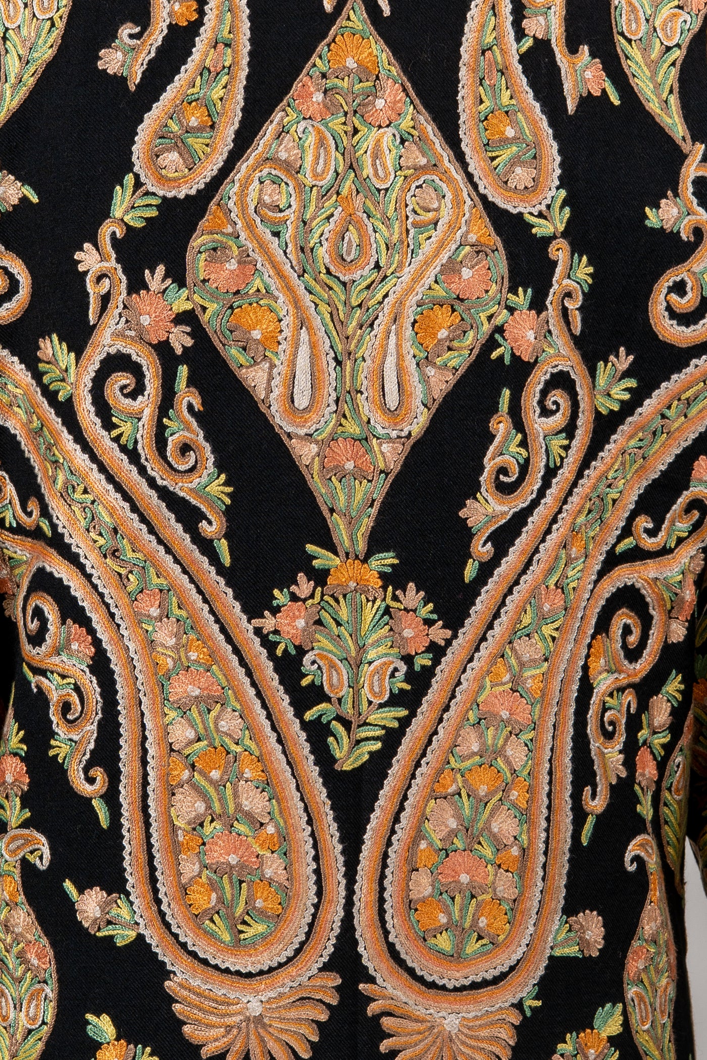Golden Vine Aari Hand-Embroidered Long Jacket