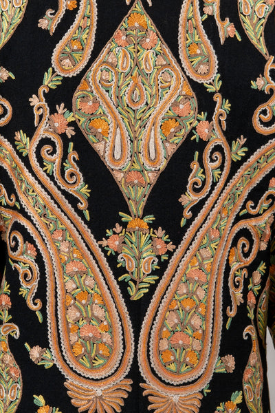 Golden Vine Aari Hand-Embroidered Long Jacket