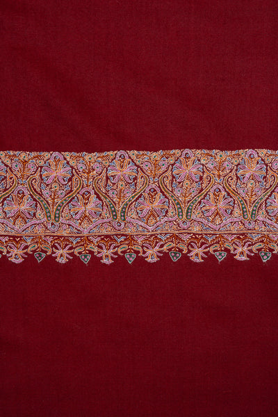 Crimson Sozni Élan — Pure Pashmina Shawl