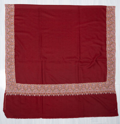 Crimson Sozni Élan — Pure Pashmina Shawl