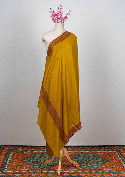 Saffron Sozni Élan — Pure Pashmina Shawl