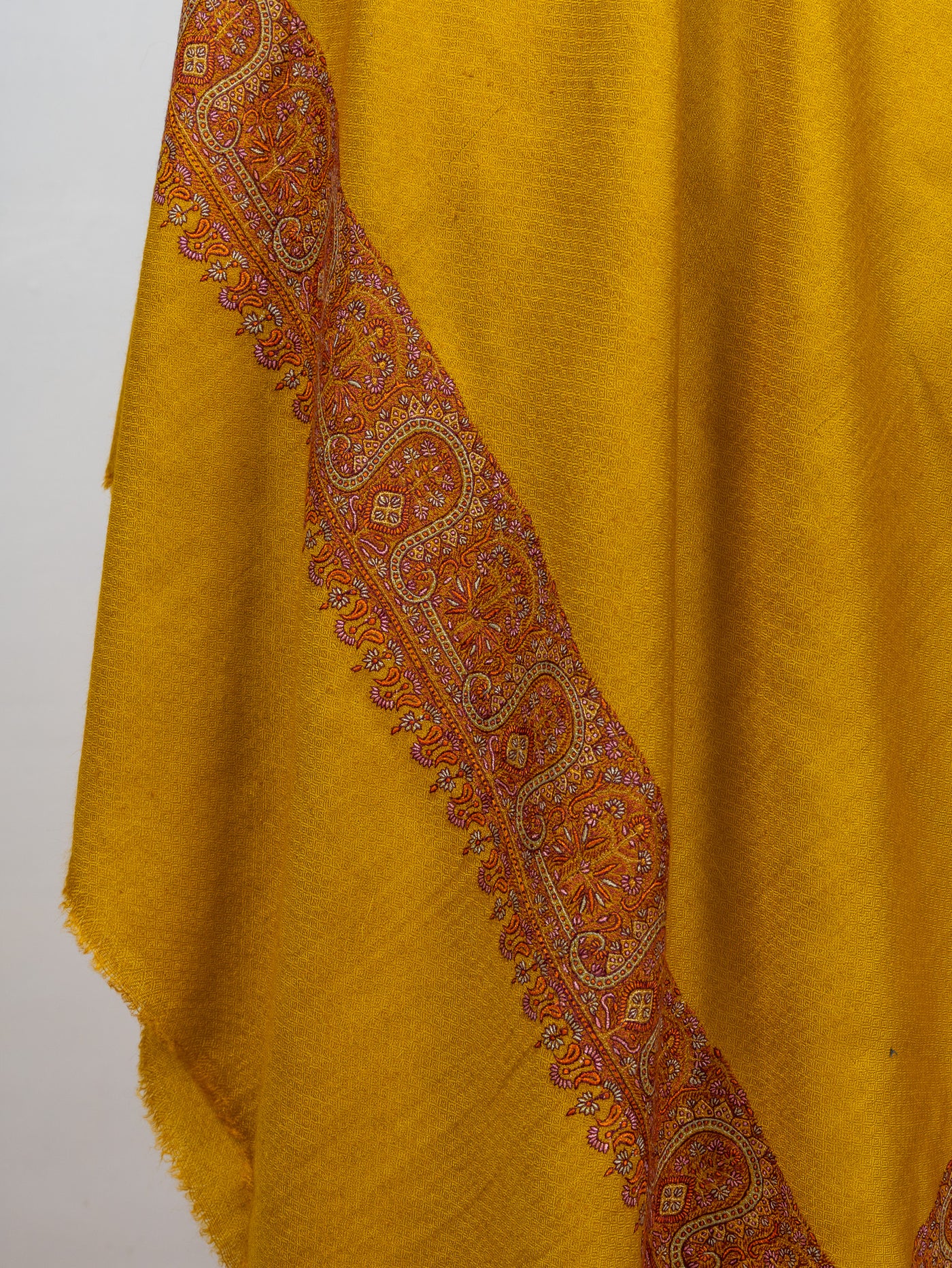 Saffron Sozni Élan — Pure Pashmina Shawl