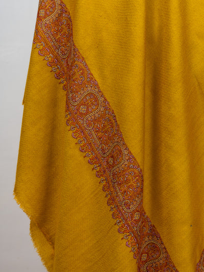 Saffron Sozni Élan — Pure Pashmina Shawl