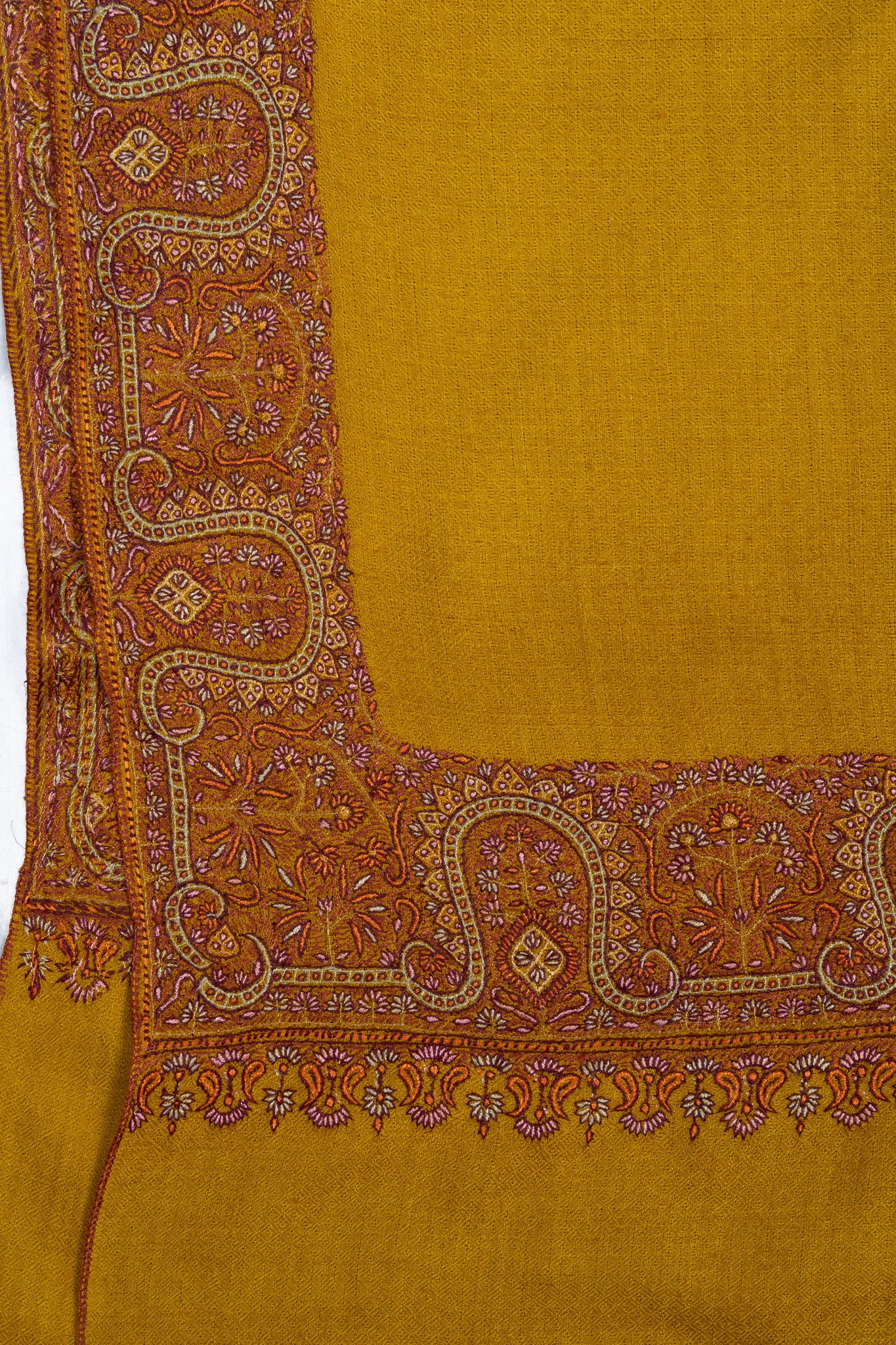 Saffron Sozni Élan — Pure Pashmina Shawl