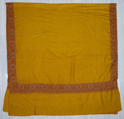 Saffron Sozni Élan — Pure Pashmina Shawl