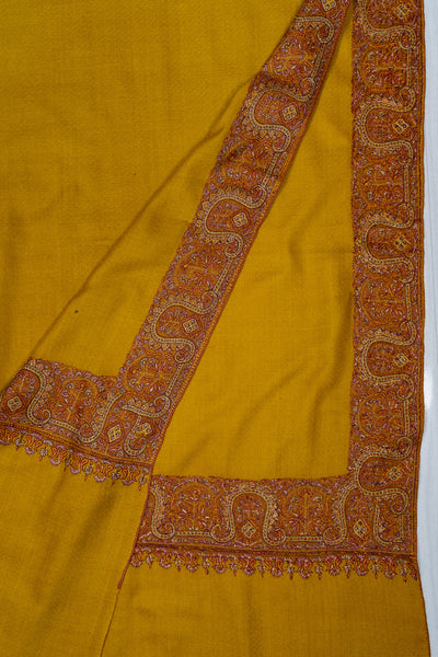 Saffron Sozni Élan — Pure Pashmina Shawl