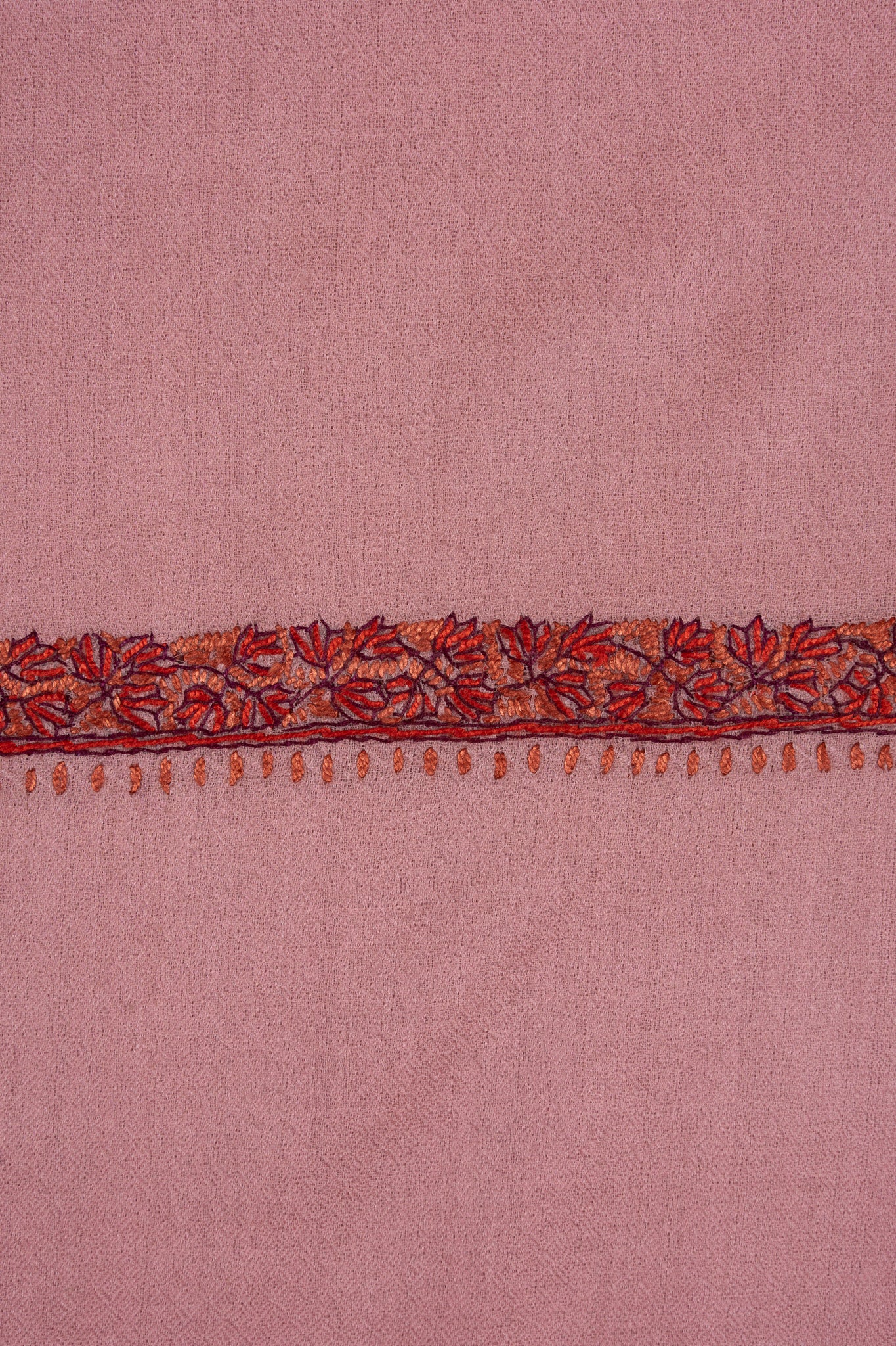 2.5 Yards Sozni Hand Embroidered Shawl in Blush Rose Charm