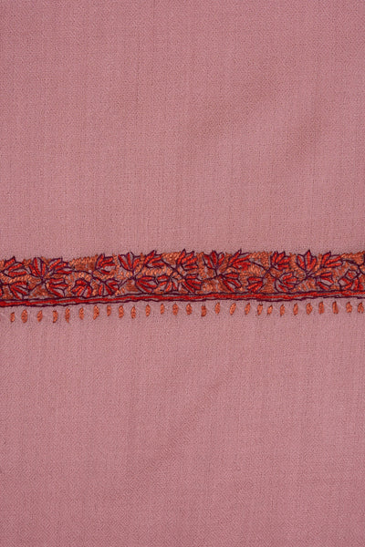 2.5 Yards Sozni Hand Embroidered Shawl in Blush Rose Charm
