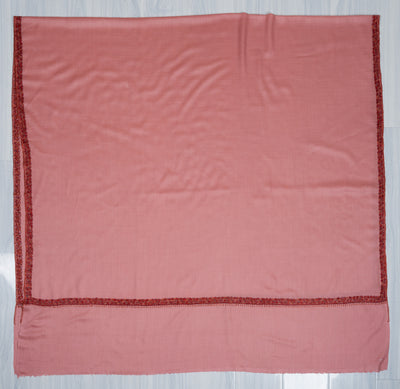 2.5 Yards Sozni Hand Embroidered Shawl in Blush Rose Charm