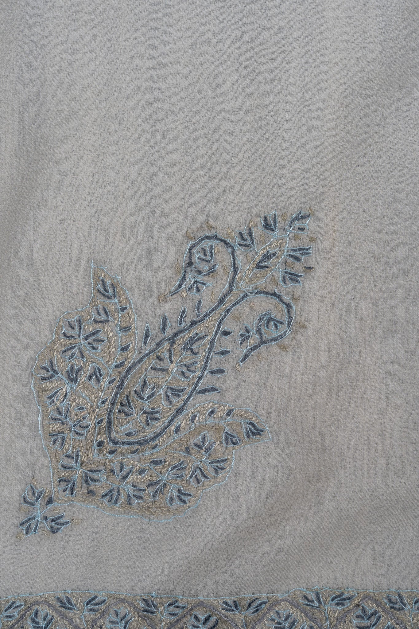 Arctic Sky Rumal — Sozni Hand Embroidered