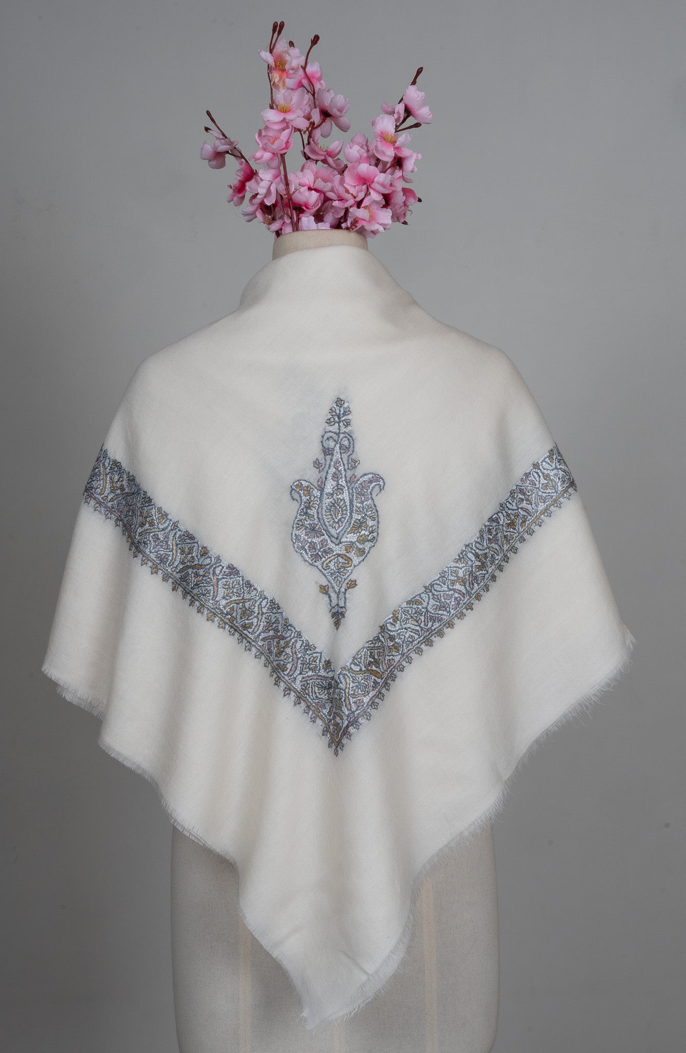 Pearl Ash Rumal — Sozni Hand Embroidered