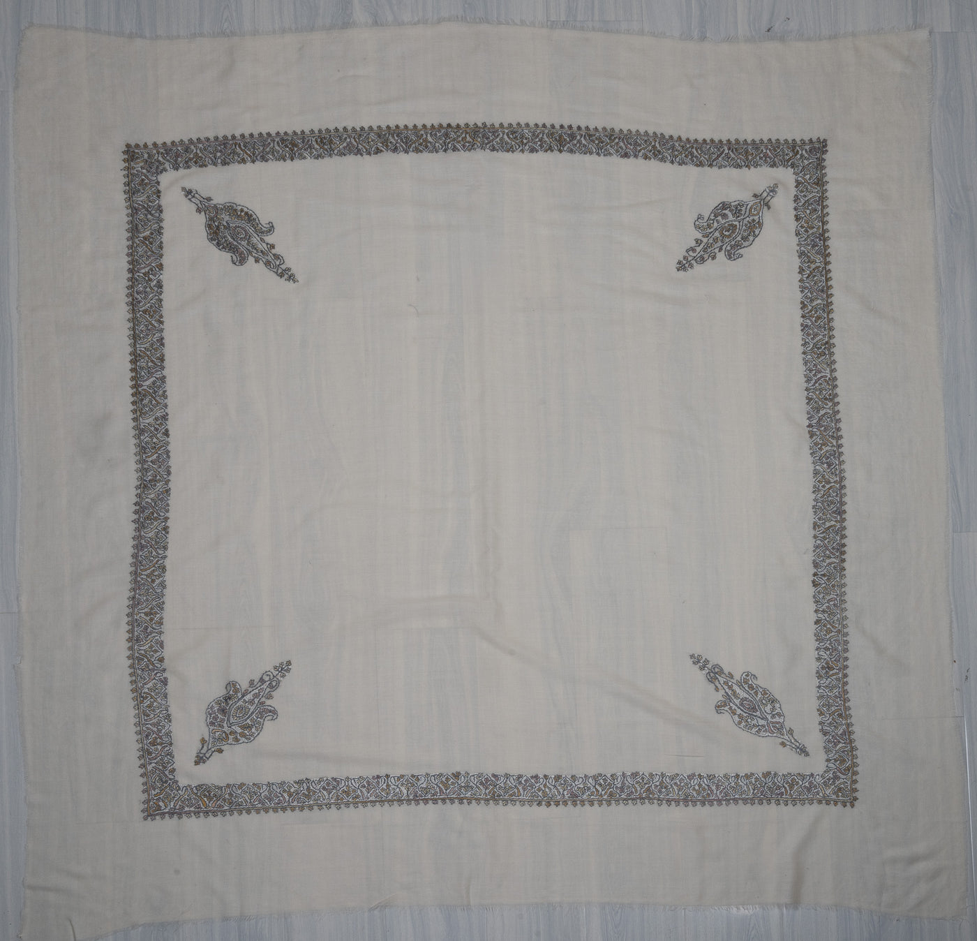 Pearl Ash Rumal — Sozni Hand Embroidered