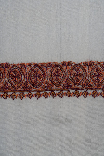 Ivory Cinnamon Rumal — Sozni Hand Embroidered