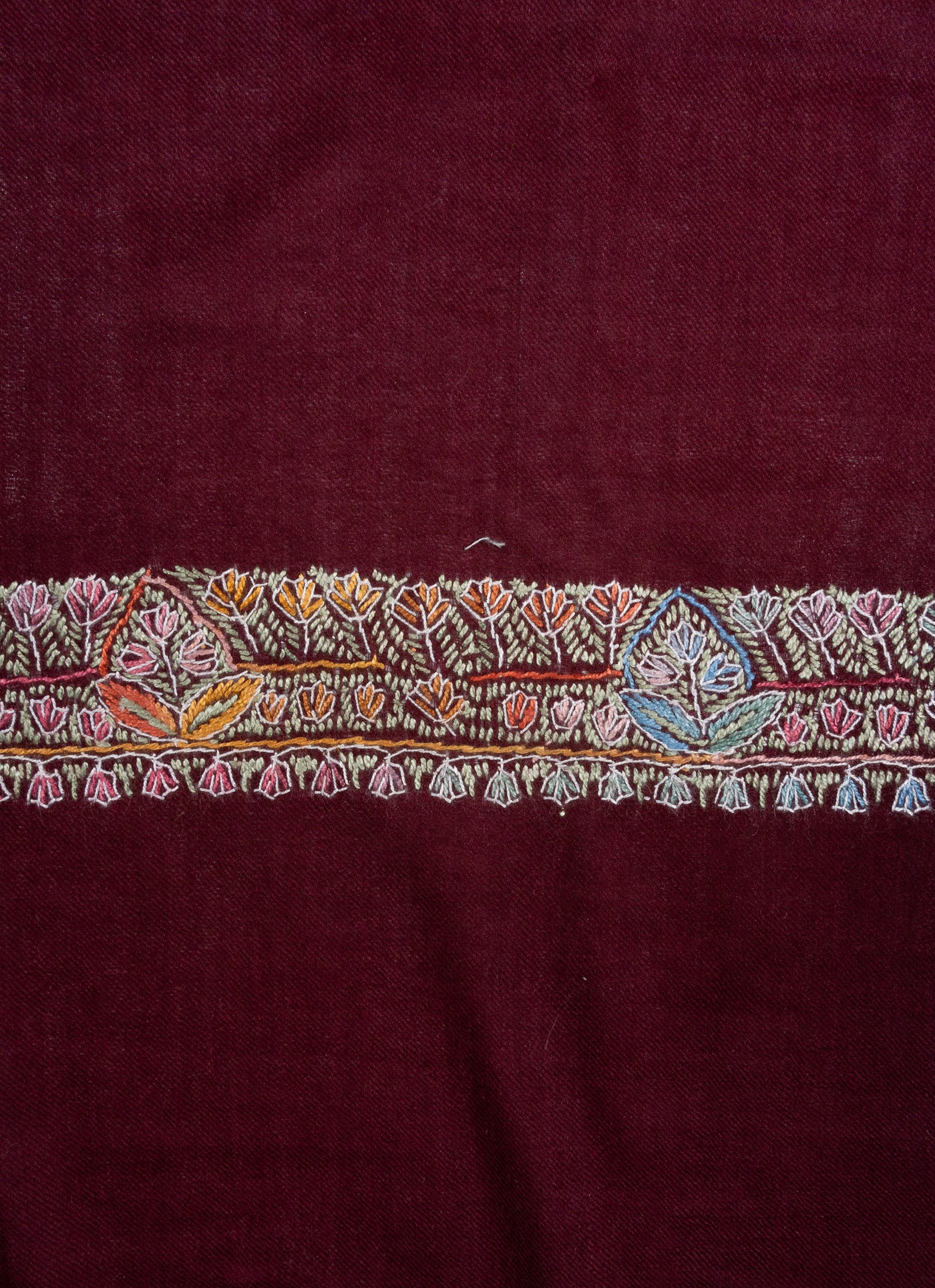 Garnet Bloom Rumal — Sozni Hand Embroidered