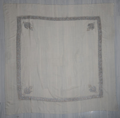 Silver Drift Rumal — Sozni Hand Embroidered