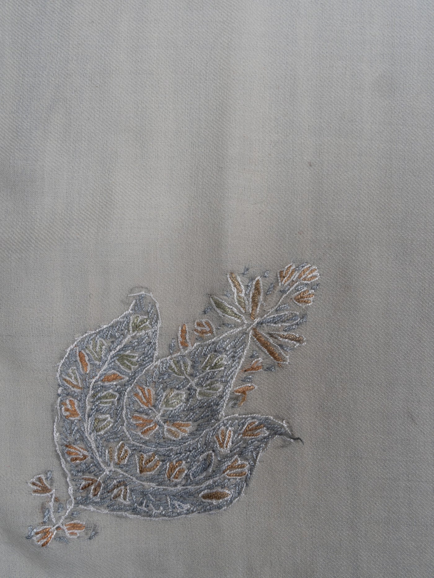 Silver Drift Rumal — Sozni Hand Embroidered