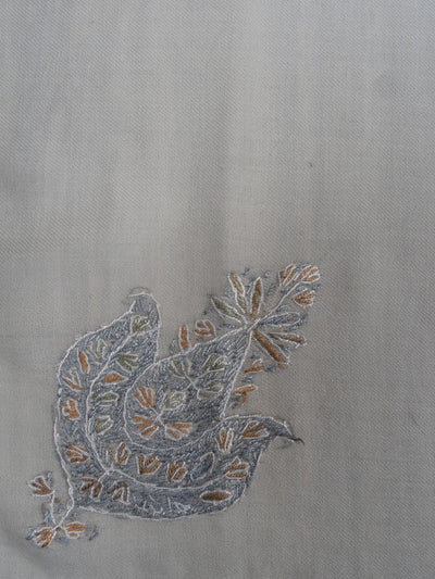 Silver Drift Rumal — Sozni Hand Embroidered
