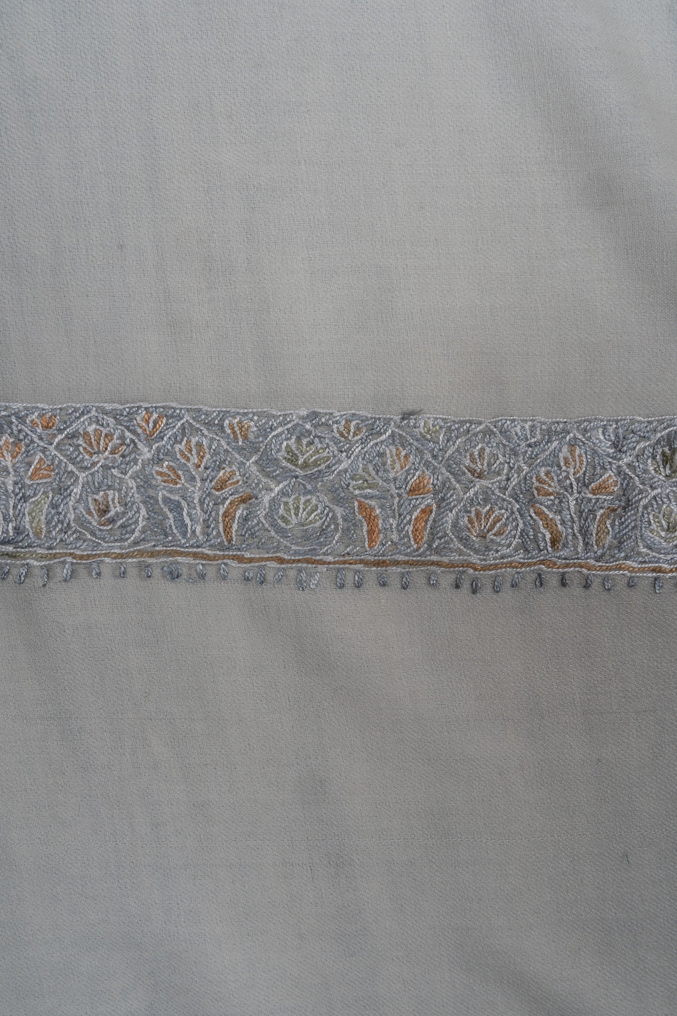 Silver Drift Rumal — Sozni Hand Embroidered